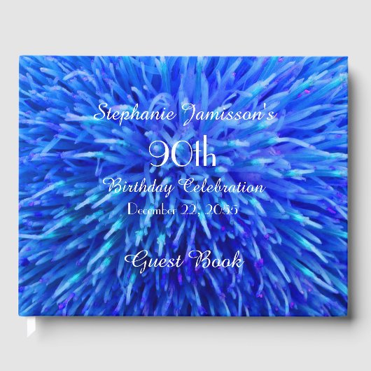 Blauw Abstract Verjaardagsfeestgeheugen/Gastenboek Gastenboek (Voorkant)