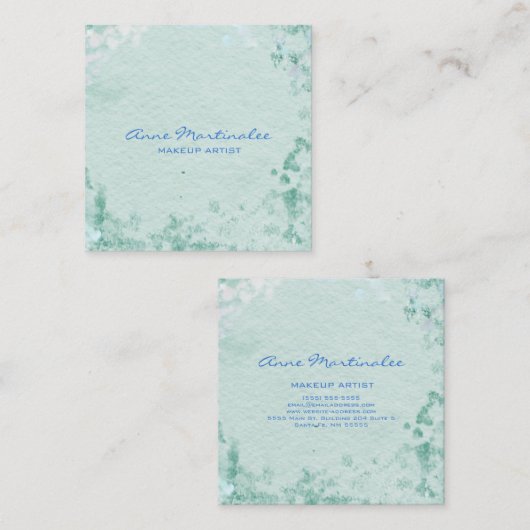 Blauw Abstract vierkant Visitekaartje (Voorkant / Achterkant)