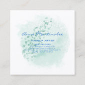 Blauw Abstract vierkant Visitekaartje (Achterkant)