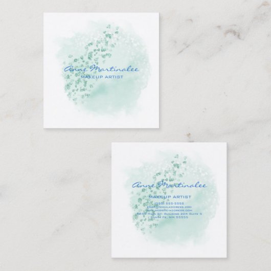 Blauw Abstract vierkant Visitekaartje (Voorkant / Achterkant)