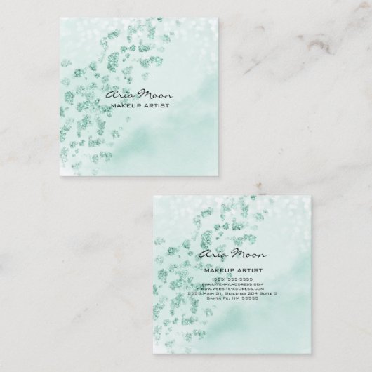 Blauw Abstract vierkant Visitekaartje (Voorkant / Achterkant)