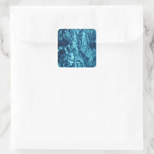 Blauw Abstract Vierkante Sticker (Tas)