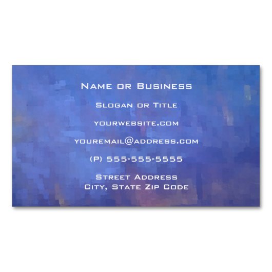 Blauw Abstract vierkantsontwerp Visitekaartje Magneet (Voorkant)