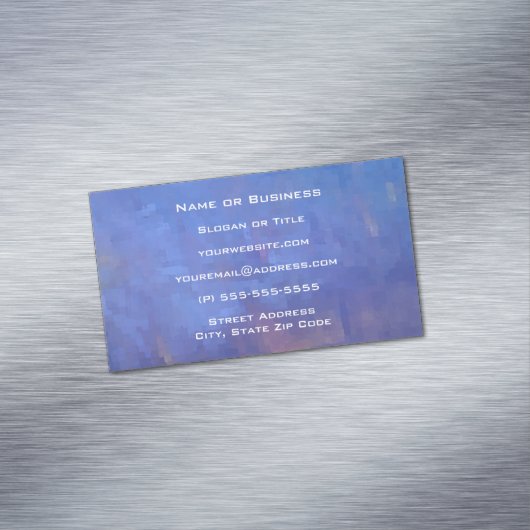 Blauw Abstract vierkantsontwerp Visitekaartje Magneet (Voorbeeld)