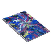 Blauw Abstract Vuurwerk Schrijfblok Notitieboek (Rechterzijde)