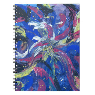 Blauw Abstract Vuurwerk Schrijfblok Notitieboek