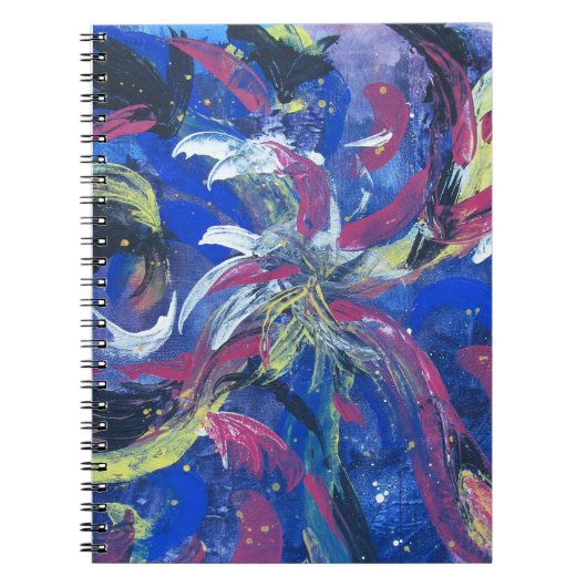 Blauw Abstract Vuurwerk Schrijfblok Notitieboek (Voorkant)