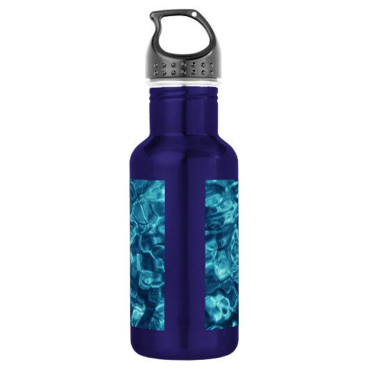 Blauw Abstract Waterfles (Achterkant)