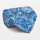 Blauw Abstract Waterpatroon Oceaan Stropdas (Opgerold)