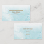 Blauw Abstract Waterverf Achtergrond Visitekaartje (Voorkant / Achterkant)