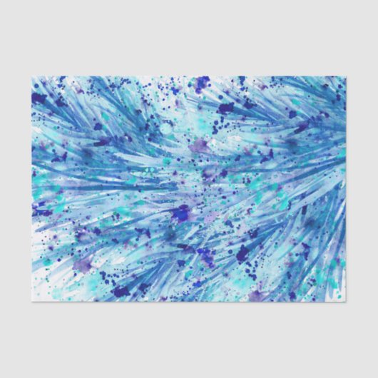 Blauw abstract waterverf kunstweefsel papier (Voorkant)