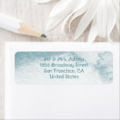 Blauw Abstract Waterverf PreAddressed Terugkeereti Etiket (Insitu)