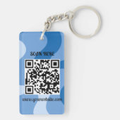 Blauw Abstract Wave Dubbelzijdig Custom Business Sleutelhanger (achterkant)