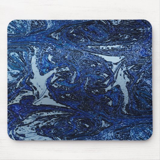 Blauw Abstract Wave Splash Cool Urban Art Muismat (Voorkant)