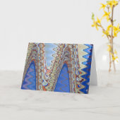 Blauw abstract wenskaart kaart (Gele Bloem)