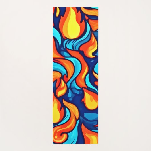 Blauw Abstract Yogamat (Achterkant)