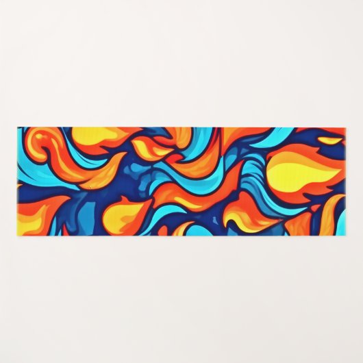 Blauw Abstract Yogamat (Voorkant (horizontaal))