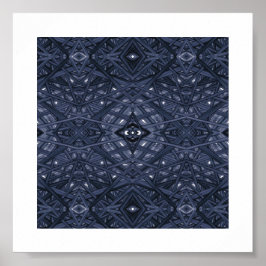 Blauw Abstracte Alcohol Ink Kunst Doolhof Poster