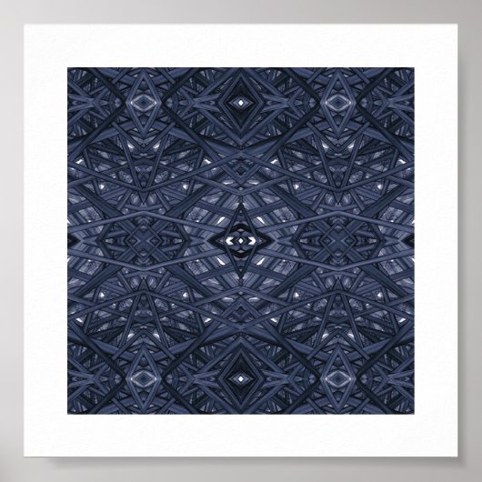 Blauw Abstracte Alcohol Ink Kunst Doolhof Poster (Voorkant)