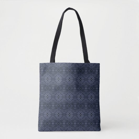Blauw Abstracte Alcohol Ink Kunst Doolhof Tote Bag (Voorkant)