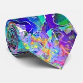 Blauw Abstracte batik Stropdas (Opgerold)