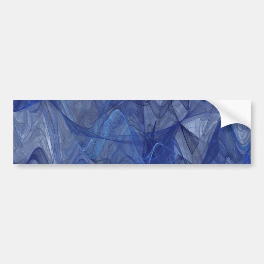 Blauw Abstracte Fractal Background Bumpersticker (Voorkant)