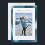 Blauw abstracte gradiënt Hanukkah-foto Feestdagenkaart<br><div class="desc">Een moderne Hanukkah-foto kaart met abstracte gradiënt achtergrond in tinten blauw. Upload uw eigen foto. Aan de achterkant van de kaart kunt u een langere boodschap invoeren.</div>