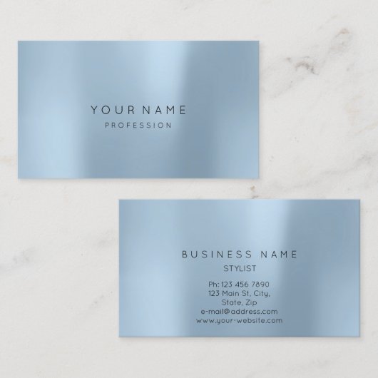 Blauw Abstracte minimale zijderoute Visitekaartje (Voorkant / Achterkant)