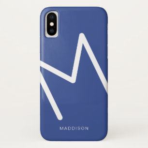 Blauw Abstracte, moderne Initiaal aangepaste kleur Case-Mate iPhone Case