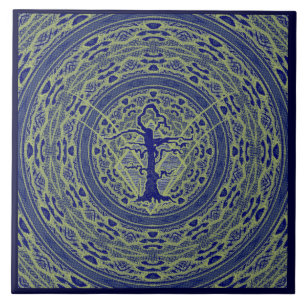 Blauw Abstracte, oude, bedrade structuurstijl 5 Tegeltje