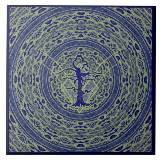 Blauw Abstracte, oude, bedrade structuurstijl 5 Tegeltje (Voorkant)