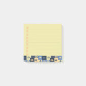 Blauw & Abstracte patroonnotities voor Cream Post- Post-it® Notes (Voorkant)