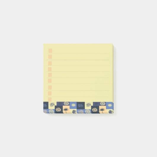 Blauw & Abstracte patroonnotities voor Cream Post- Post-it® Notes (Voorkant)