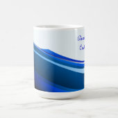 BLAUW ABSTRACTE PERSONALISEERDE MUG-SJABLOON KOFFIEMOK (Center)