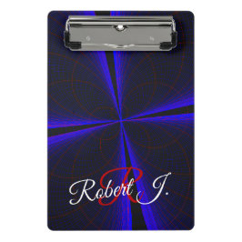Blauw accent klaverblad geometrische mini klembord