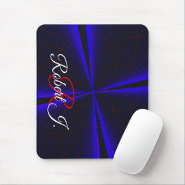 Blauw accent klaverblad geometrische muismat