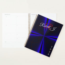 Blauw accent klaverblad geometrische spiraal plann planner