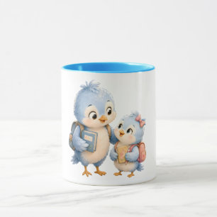 Blauw Accent Mok Vogel Broers en Zusters