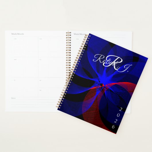 Blauw accent Rotatie Geometrische Spiraal Planner (Display)