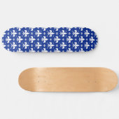 Blauw achtergrond Fleur-de-lis patroonontwerp Persoonlijk Skateboard (Horizontaal)