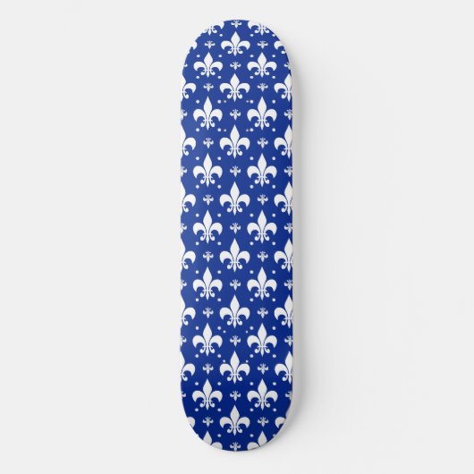 Blauw achtergrond Fleur-de-lis patroonontwerp Persoonlijk Skateboard (Voorkant)