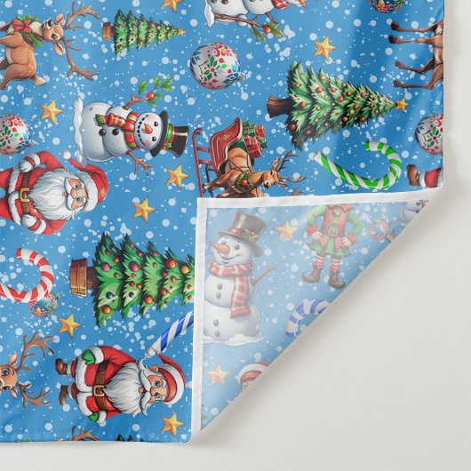 Blauw Achtergrond Kerst Decoratiepatroon Wandkleed