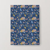 Blauw achtergrondpatroon van het Floral van het Ef Button (Voorkant)