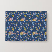 Blauw achtergrondpatroon van het Floral van het Ef Button (Voorkant)