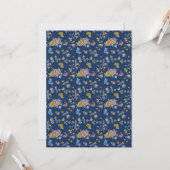 Blauw achtergrondpatroon van het Floral van het Ef Kaart (Voorkant / Achterkant in situ)