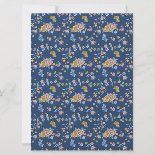 Blauw achtergrondpatroon van het Floral van het Ef Kaart (Voorkant)