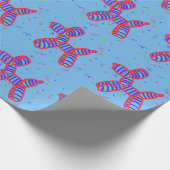 Blauw achtergrondverlooppapier voor ballonhonden cadeaupapier (Hoek)