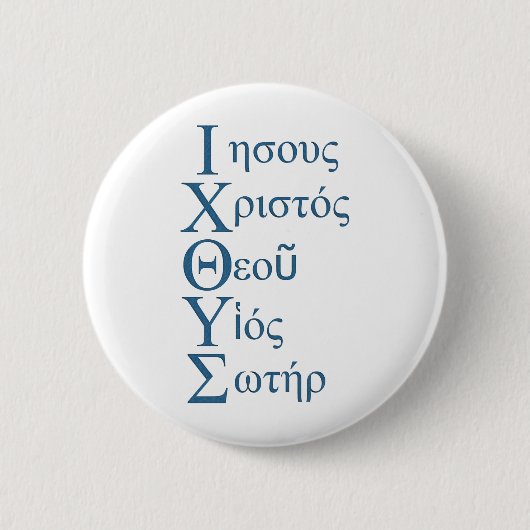 (Blauw) Acrostichon IXOYE Ronde Button 5,7 Cm (Voorkant)