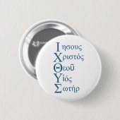 (Blauw) Acrostichon IXOYE Ronde Button 5,7 Cm (Voorkant /achterkant)
