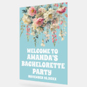 Blauw Acryl Bloemen Bachelorette Welkom Teken Acryl Bord (Hoek)